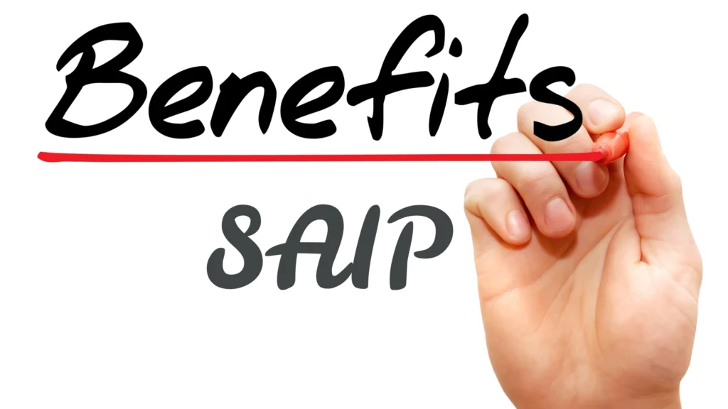 Primarily red in color, representing the benefits of the SAIP program